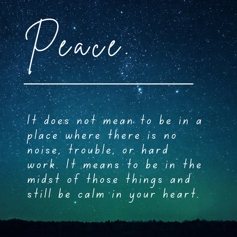 Peace through meditation and calm