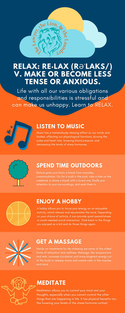Relax Chart Relax for Healthy Body and Mind - Infographic – Jamie Jackson Spannhake